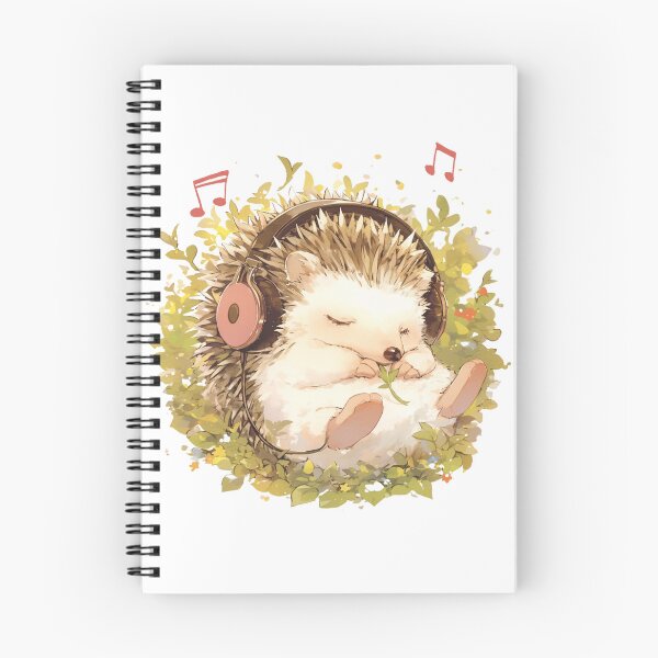 Artikelvorschau, Süßer Igel, der Musik hört, liebevolles Igeltier entworfen und verkauft von SMARTKIT DESIGNAGENCY.