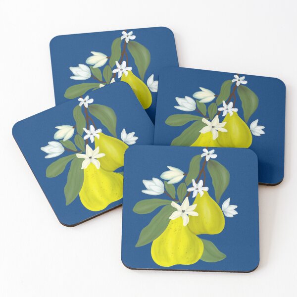Item preview, Vibrant Pears with white Flowers designed and sold by BeUniqueByRomy.
