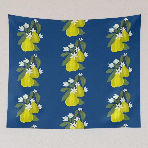 Item preview, Vibrant Pears with white Flowers designed and sold by BeUniqueByRomy.