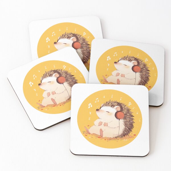 Item preview, Cute Hedgehog Listening to music Loving Hedgehog Animal designed and sold by SMARTKIT  DESIGNAGENCY.