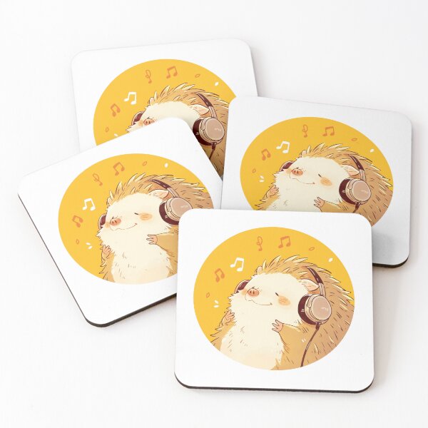 Item preview, Cute Hedgehog Listening to music Loving Hedgehog Animal designed and sold by SMARTKIT  DESIGNAGENCY.