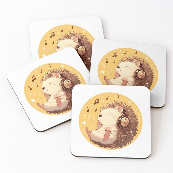 Item preview, Cute Hedgehog Listening to music Loving Hedgehog Animal designed and sold by SMARTKIT  DESIGNAGENCY.