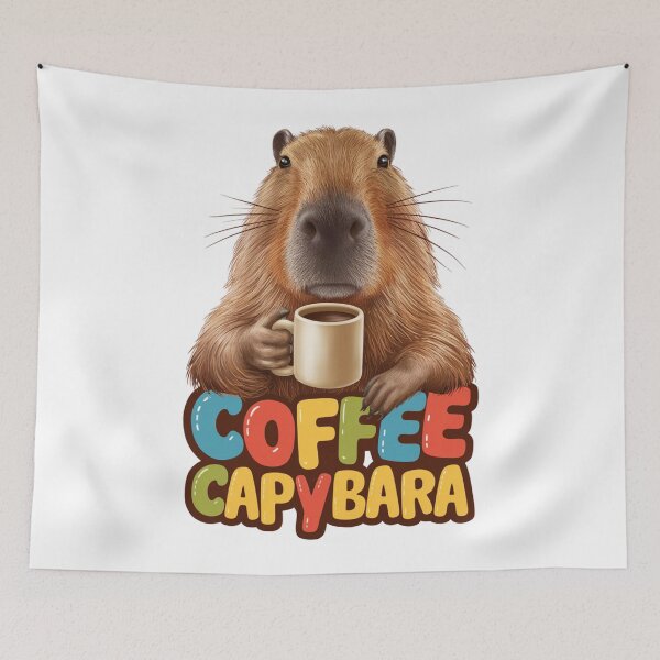 Item preview, Cute Capybara with Coffee designed and sold by vk09.