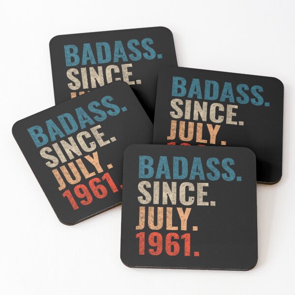 Item preview, Badass since July 1961 Vintage 1961 July birthday gift designed and sold by Teelogic.