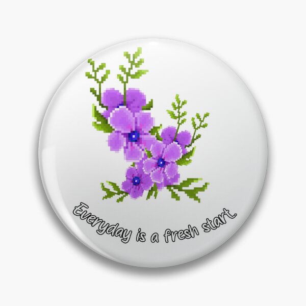 Item preview, Pixel flowers purple, Everyday is a fresh start. designed and sold by AumAway.