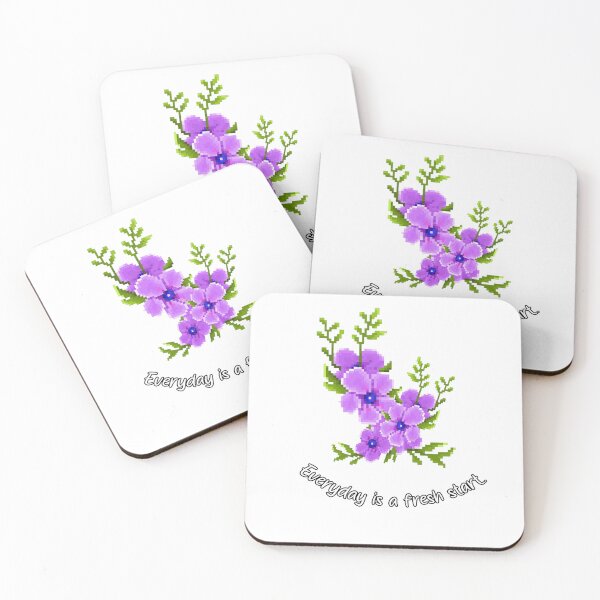 Item preview, Pixel flowers purple, Everyday is a fresh start. designed and sold by AumAway.