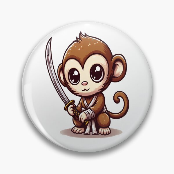 Item preview, cute monkey with katana  designed and sold by Ella_Sketch.