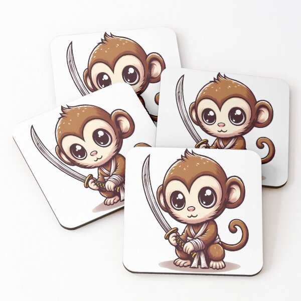 Item preview, cute monkey with katana  designed and sold by Ella_Sketch.