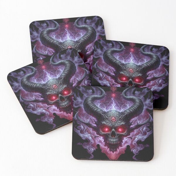 Item preview, Black Demon Skull Horned designed and sold by gazstudio.