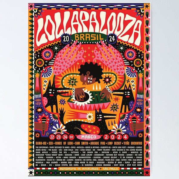 ロラパルーザ　ポスター　vintage 90s Lollapalooza 1993 Irwindale Silkscreen Vintage Concert