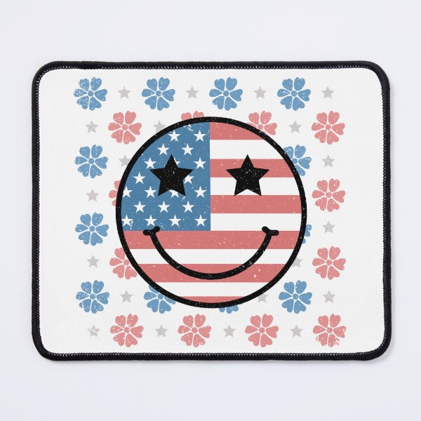 Item preview, 4th of July smiley face design, retro American flag, American smiley designed and sold by godleo.