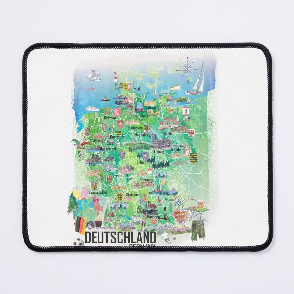 Item preview, Germany Illustrated Travel Map with Cities and Highlights designed and sold by artshop77.