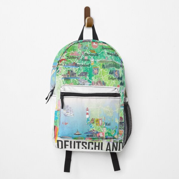 Item preview, Germany Illustrated Travel Map with Cities and Highlights designed and sold by artshop77.