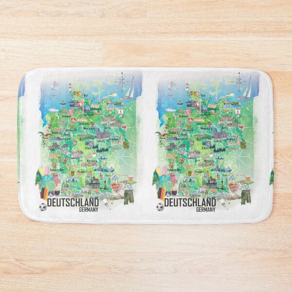Item preview, Germany Illustrated Travel Map with Cities and Highlights designed and sold by artshop77.