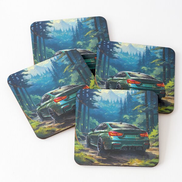 Item preview, Forest Drive Serenity, Green Performance Car Poster, Mountain Trip, Artistic Automotive Illustration designed and sold by RevUpDesign.