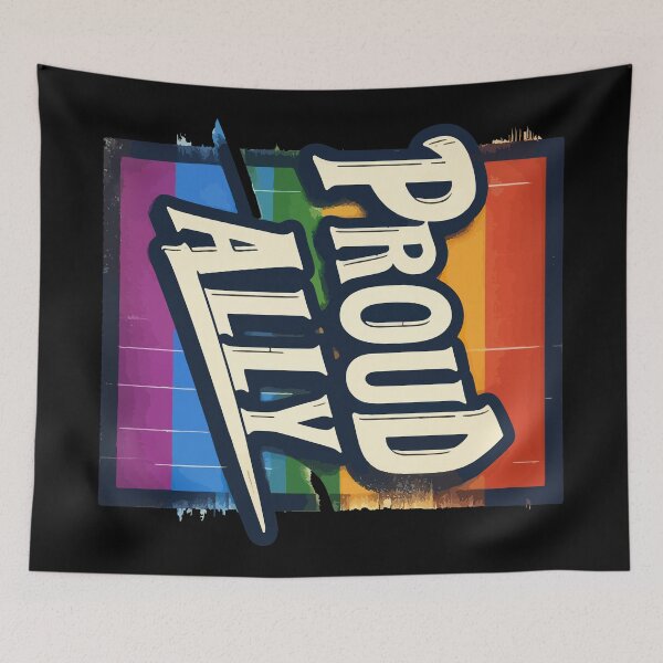 Item preview, Proud Ally Equality LGBTQ Rainbow Flag Pride Vintage designed and sold by TomFrontierArt.