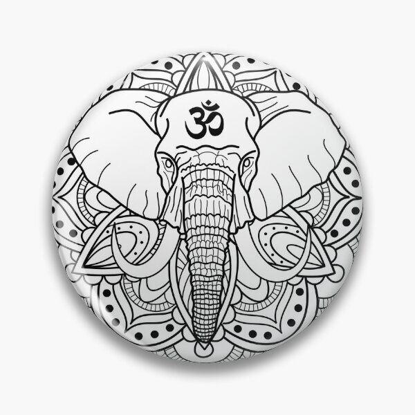 Item preview, Ganesh elephant linework designed and sold by Thinkinkt.