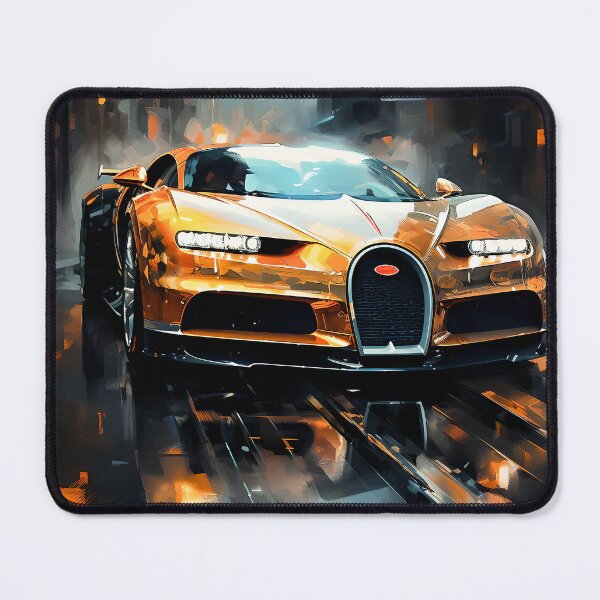 Item preview, Chiron Hypercar in Rainy City, High Performance Vehicle Canvas Art, Reflective Urban Scene designed and sold by RevUpDesign.