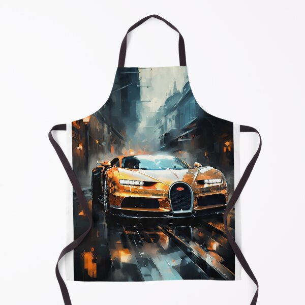 Item preview, Chiron Hypercar in Rainy City, High Performance Vehicle Canvas Art, Reflective Urban Scene designed and sold by RevUpDesign.
