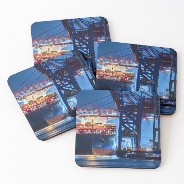 Item preview, Container ship blue designed and sold by KreativFoto.