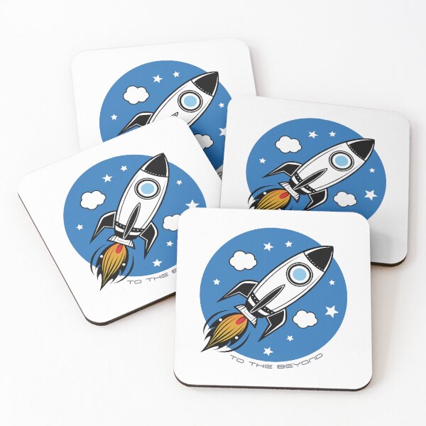 Item preview, cartoon rocket going into space designed and sold by cosmicgoal.