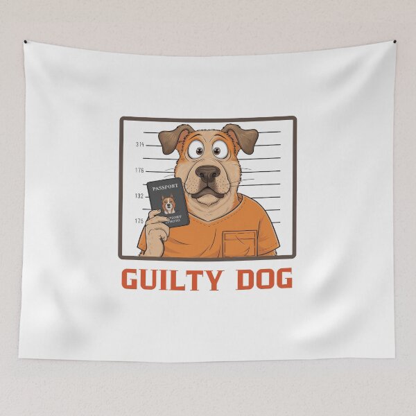 Item preview, Guilty Dog Mugshot designed and sold by Colorful-Garden.