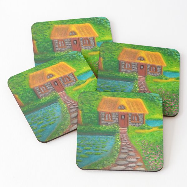 Item preview, Lonely cute house in the wood - Oil Pastel designed and sold by Sky-99.