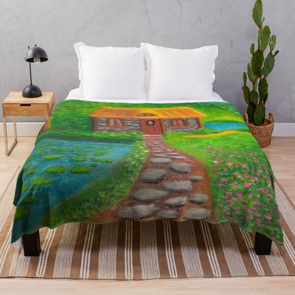 Item preview, Lonely cute house in the wood - Oil Pastel designed and sold by Sky-99.