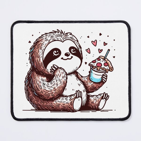 Item preview, Chill Sloth with Pizza and Drink designed and sold by Designowner.