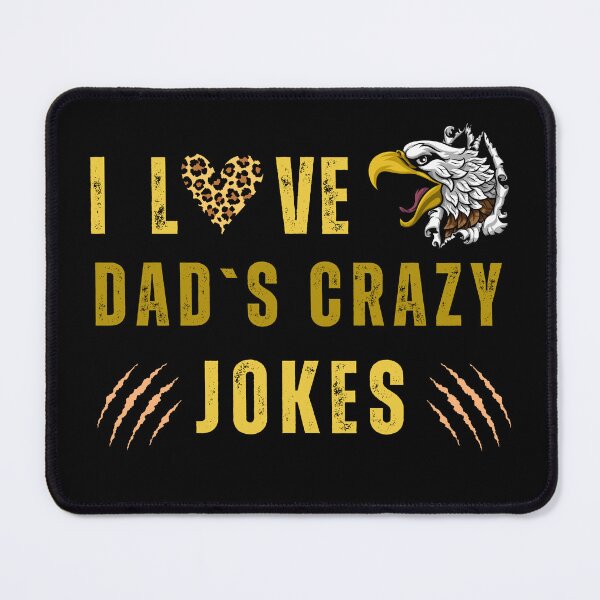 Item preview, I Love Dad`s Crazy Jokes Retro Typographic Eagle Head Clipart Father`s Day Design designed and sold by Raise2Shine.