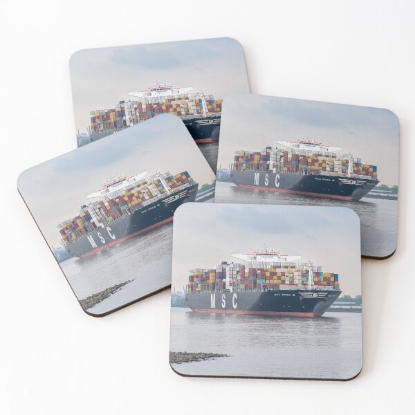 Item preview, Container ship. Black MSC designed and sold by KreativFoto.