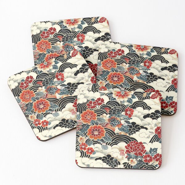 Item preview, Japanese floral wagara pattern designed and sold by LittleNippon.