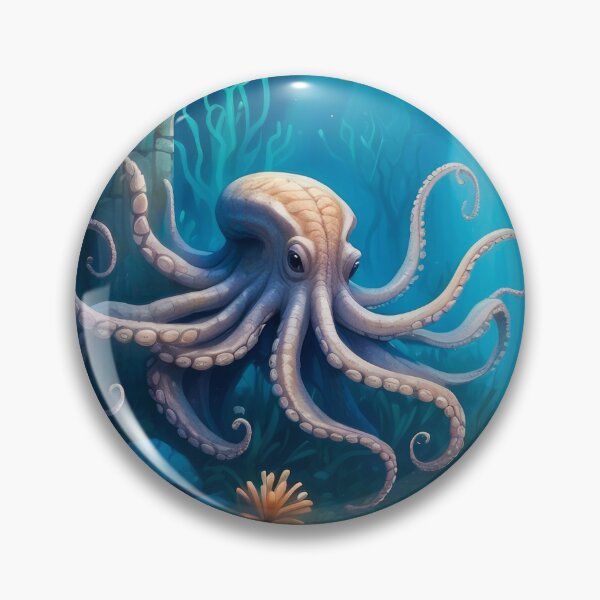 Item preview, Awesome Octopus among old underwater ruins in rays of light. designed and sold by Andrey-Myagkov.