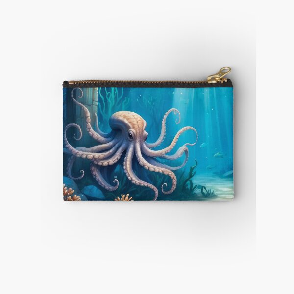 Item preview, Awesome Octopus among old underwater ruins in rays of light. designed and sold by Andrey-Myagkov.
