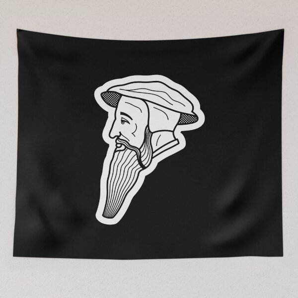 Item preview, John Calvin Headshot Illustration designed and sold by 2fivequotes.