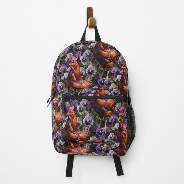 Item preview, Rhode Island Red Chicken Surrounded By Viola sororia Flowers Pattern designed and sold by taiche.