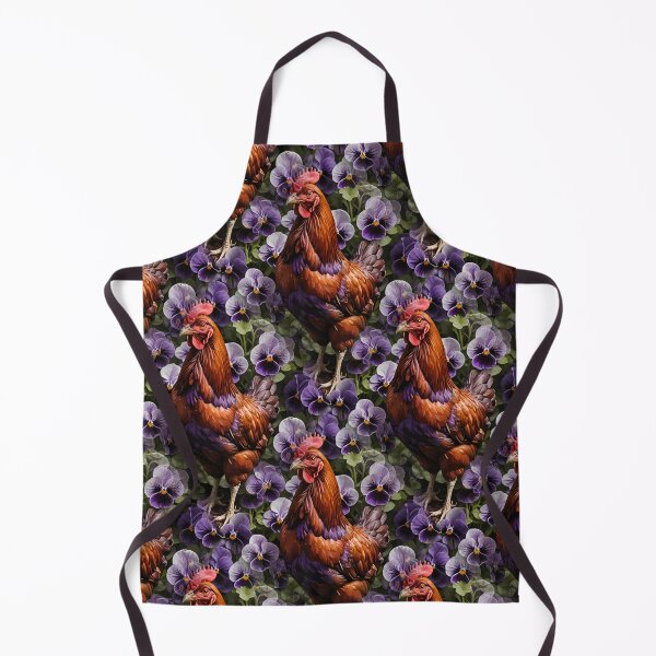 Item preview, Rhode Island Red Chicken Surrounded By Viola sororia Flowers Pattern designed and sold by taiche.
