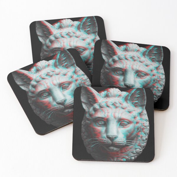 Item preview, Cat Statue VHS Glitch Effect designed and sold by Lelijo.