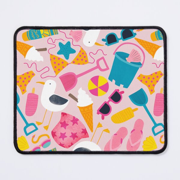 Item preview, Fun at the beach - on pink, cute pattern by Cecca Designs designed and sold by Cecca-Designs.