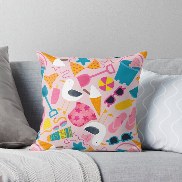 Item preview, Fun at the beach - on pink, cute pattern by Cecca Designs designed and sold by Cecca-Designs.
