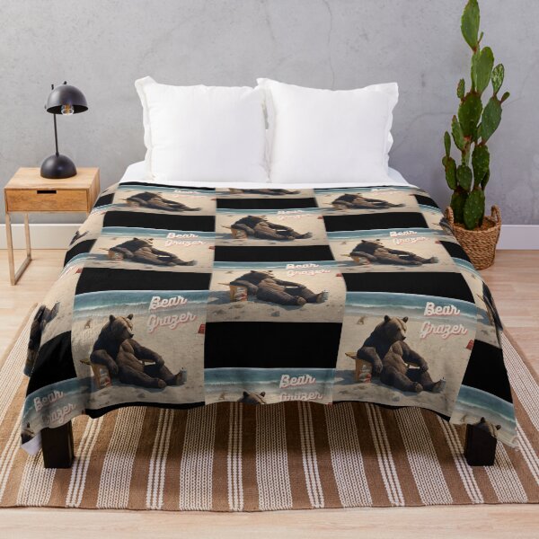 Item preview, Funny Bear Grazer Relaxing on the Beach designed and sold by SavvyPress.