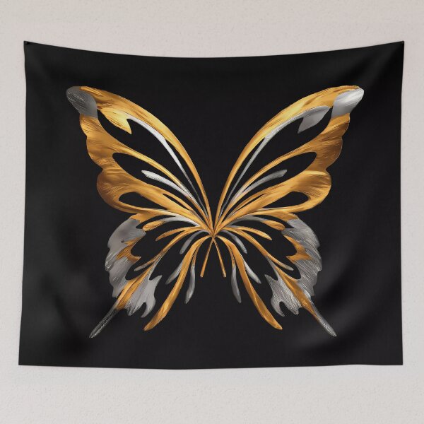 Item preview, A gold and silver open brooch like butterfly design designed and sold by FocusedArt.