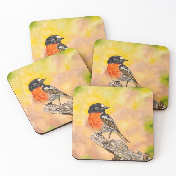 Item preview, scarlet robin oil painting designed and sold by Deepthy.