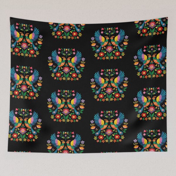 Item preview, Mexican Embroidery Pattern Art Birds Flowers designed and sold by xiao xuans.
