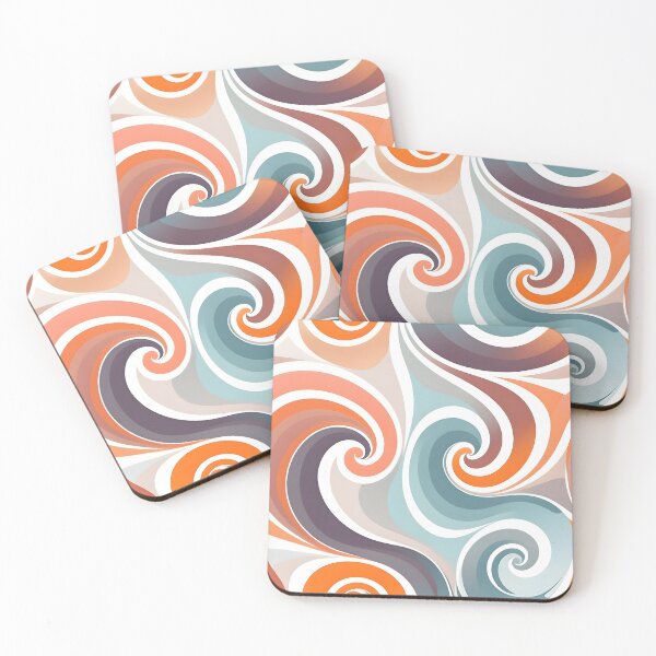 Item preview, Groovy Retro Liquid Swirl Fluid Wavy  Pattern Orange, Light Cyan designed and sold by Prints and Lifestyle.