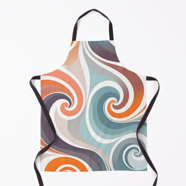 Item preview, Groovy Retro Liquid Swirl Fluid Wavy  Pattern Orange, Light Cyan designed and sold by Prints and Lifestyle.