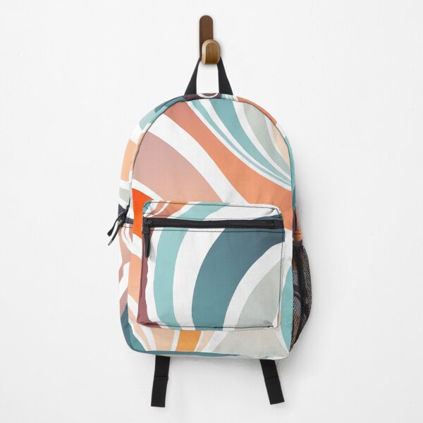 Item preview, Groovy Retro Liquid Swirl Fluid Wavy Pattern peach, light blue designed and sold by Prints and Lifestyle.