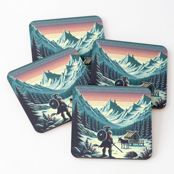 Item preview, Skyrim Colourful Skyline Pixel Art designed and sold by Jake-Carter0.