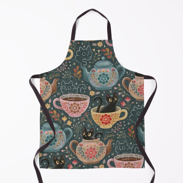 Item preview, Teatime with Felines in Folk Flora designed and sold by Perrin Le Feuvre.