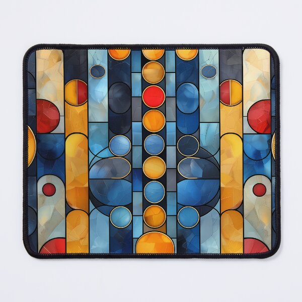 Item preview, Geometric patterns in vibrant hues of blue, yellow, and red  designed and sold by Print2Harbor.
